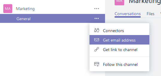 Get email address in Teams