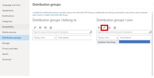 Edit Distribution groups I own.